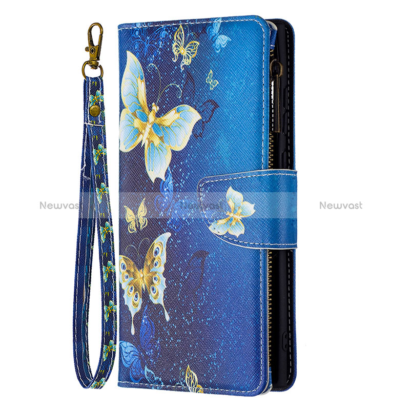 Leather Case Stands Fashionable Pattern Flip Cover Holder B05F for Samsung Galaxy S24 Ultra 5G