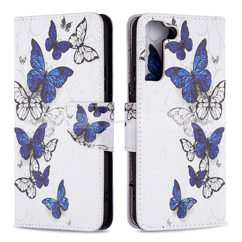 Leather Case Stands Fashionable Pattern Flip Cover Holder B09F for Samsung Galaxy S22 Plus 5G