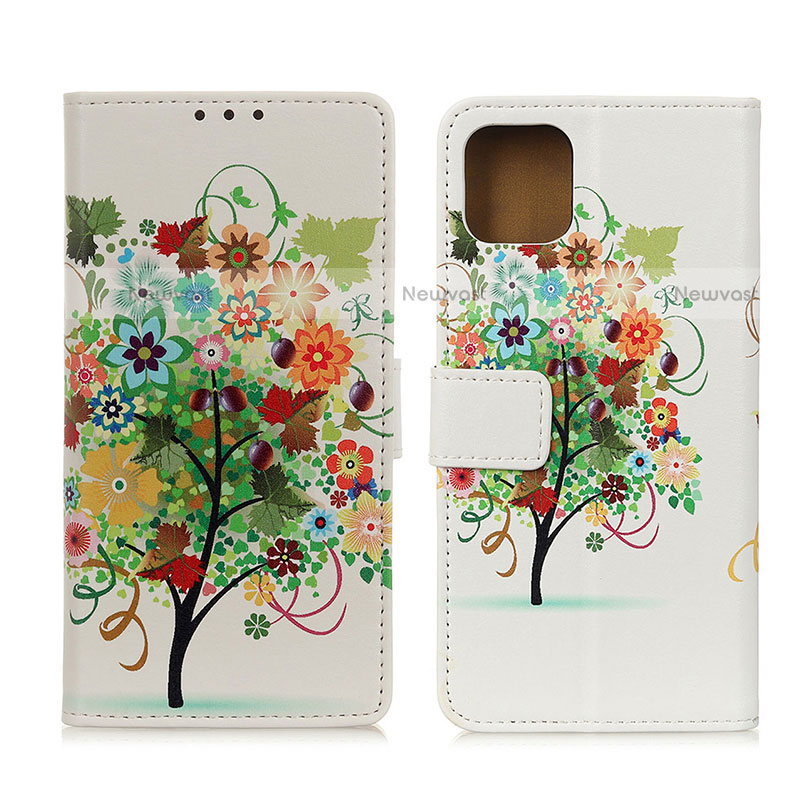 Leather Case Stands Fashionable Pattern Flip Cover Holder D02Y for Motorola Moto G100 5G