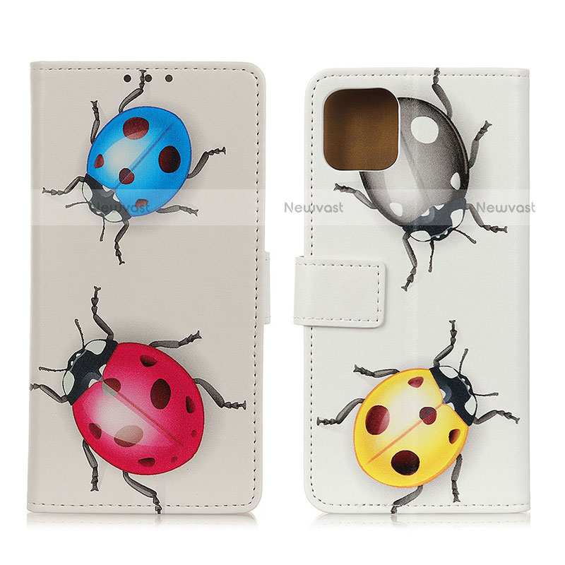 Leather Case Stands Fashionable Pattern Flip Cover Holder D02Y for Motorola Moto G100 5G