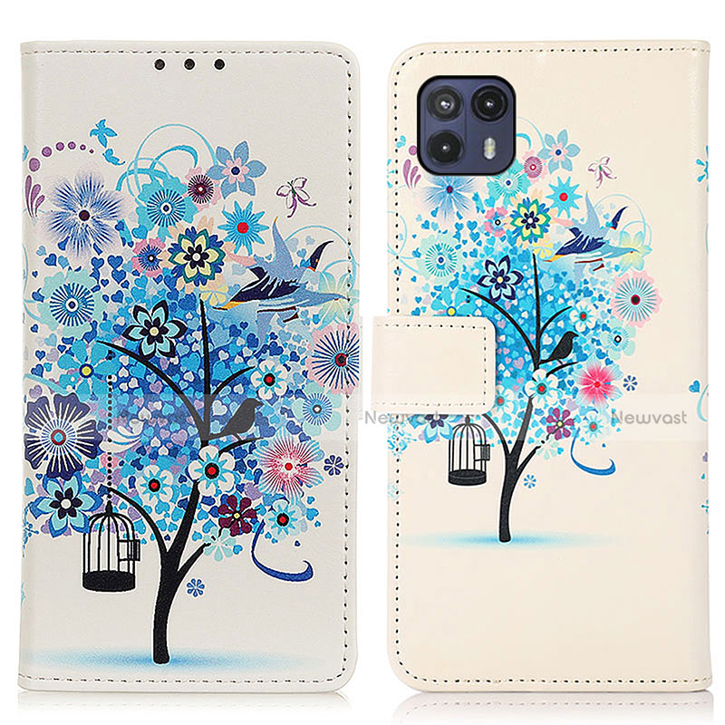 Leather Case Stands Fashionable Pattern Flip Cover Holder D02Y for Motorola Moto G50 5G