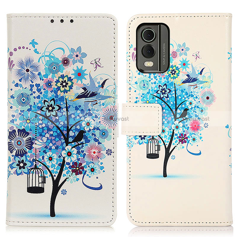 Leather Case Stands Fashionable Pattern Flip Cover Holder D02Y for Nokia C210