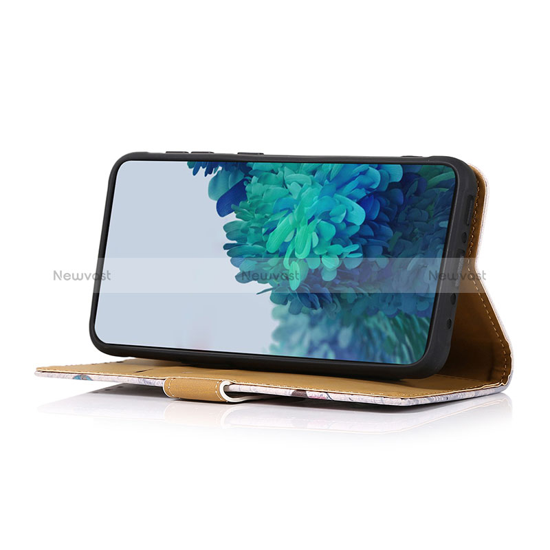 Leather Case Stands Fashionable Pattern Flip Cover Holder D02Y for Oppo Reno5 Z 5G