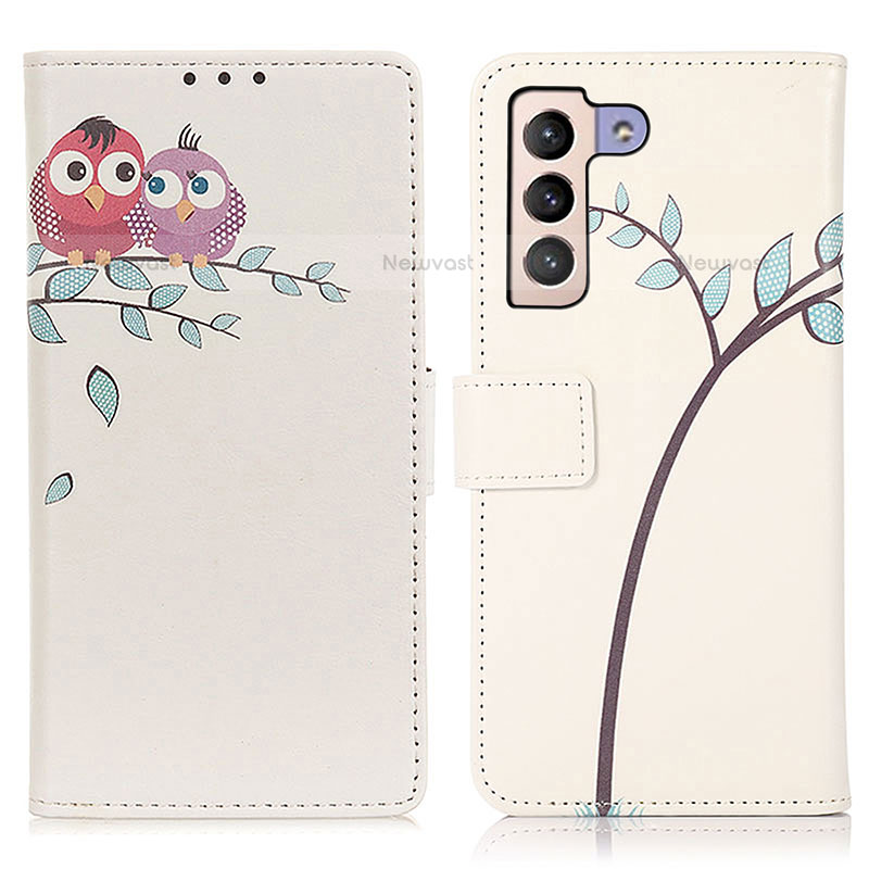 Leather Case Stands Fashionable Pattern Flip Cover Holder D02Y for Samsung Galaxy S23 5G