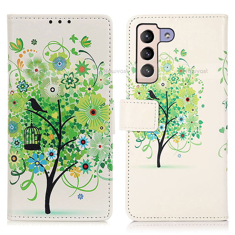 Leather Case Stands Fashionable Pattern Flip Cover Holder D02Y for Samsung Galaxy S23 Plus 5G