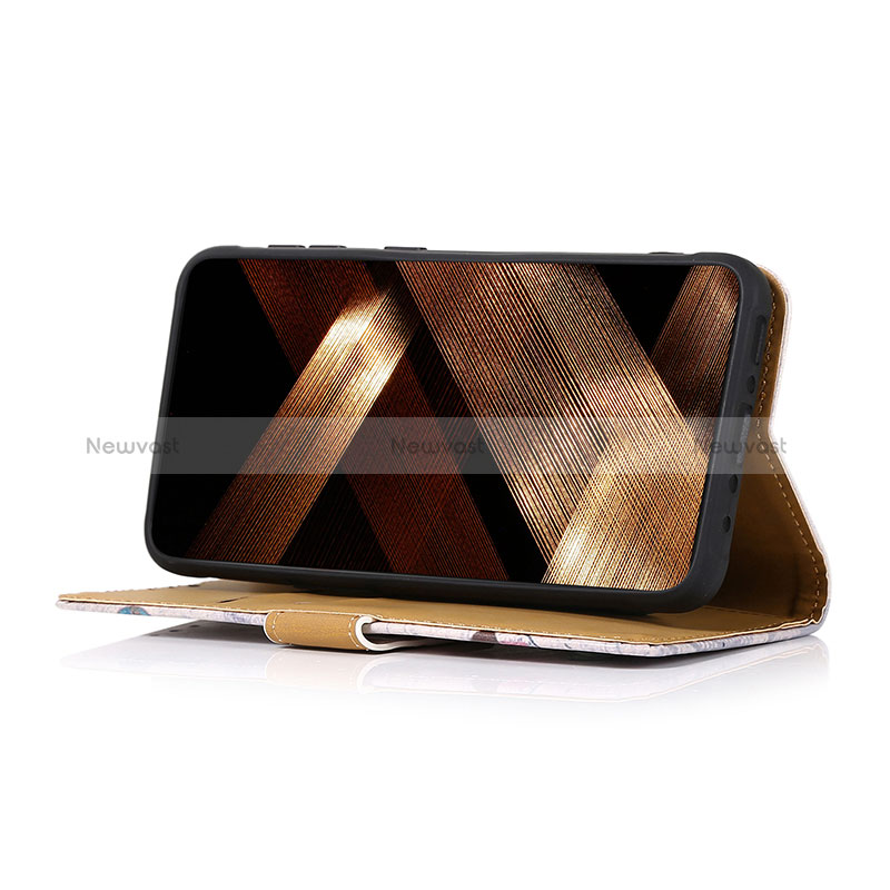 Leather Case Stands Fashionable Pattern Flip Cover Holder D02Y for Xiaomi Poco F5 5G