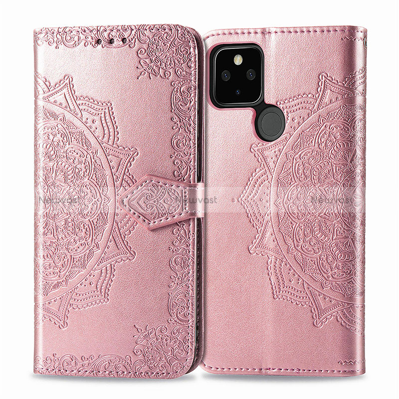 Leather Case Stands Fashionable Pattern Flip Cover Holder for Google Pixel 4a 5G