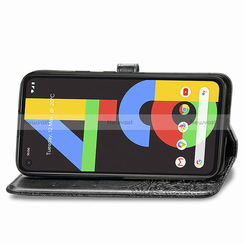 Leather Case Stands Fashionable Pattern Flip Cover Holder for Google Pixel 4a