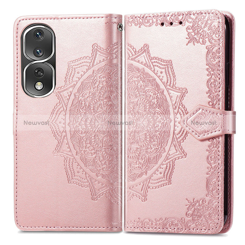Leather Case Stands Fashionable Pattern Flip Cover Holder for Huawei Honor 80 Pro 5G