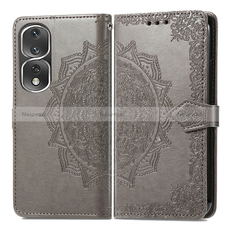 Leather Case Stands Fashionable Pattern Flip Cover Holder for Huawei Honor 80 Pro 5G
