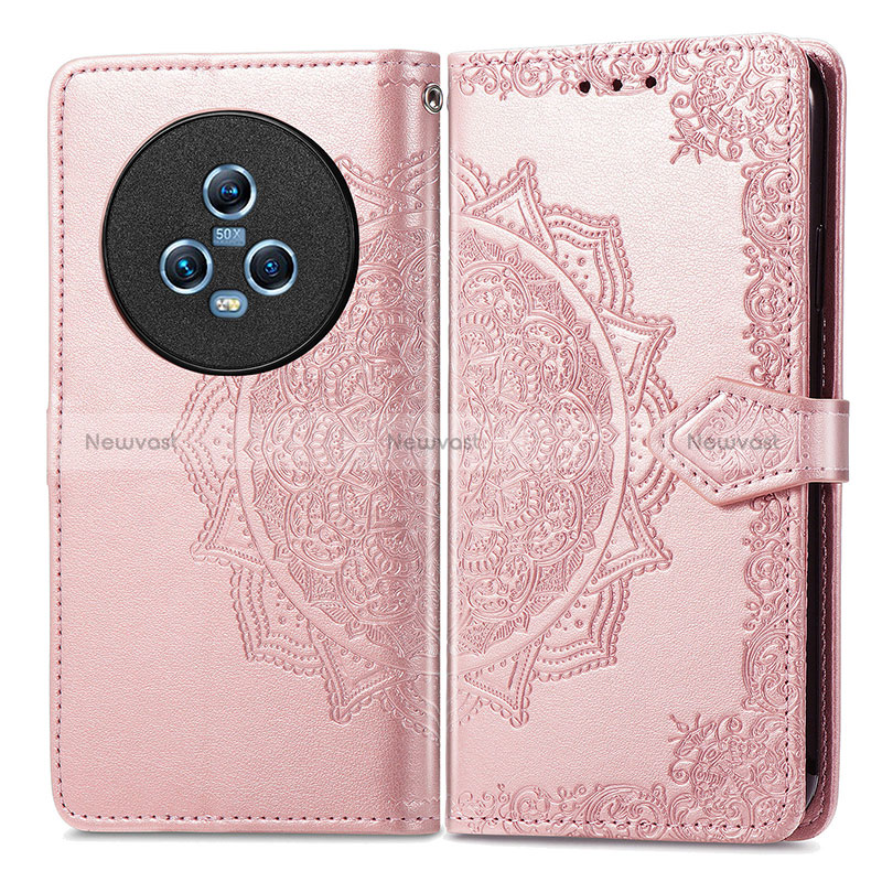 Leather Case Stands Fashionable Pattern Flip Cover Holder for Huawei Honor Magic5 5G