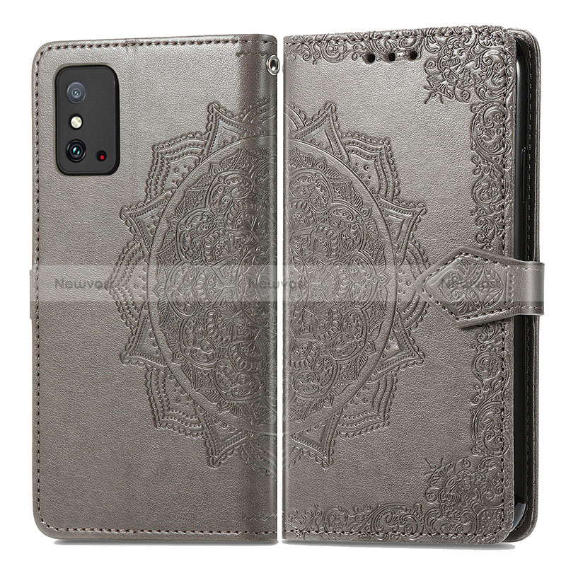 Leather Case Stands Fashionable Pattern Flip Cover Holder for Huawei Honor X10 Max 5G Gray
