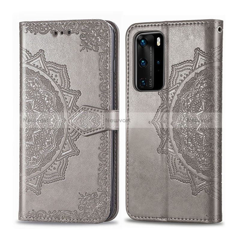 Leather Case Stands Fashionable Pattern Flip Cover Holder for Huawei P40 Pro