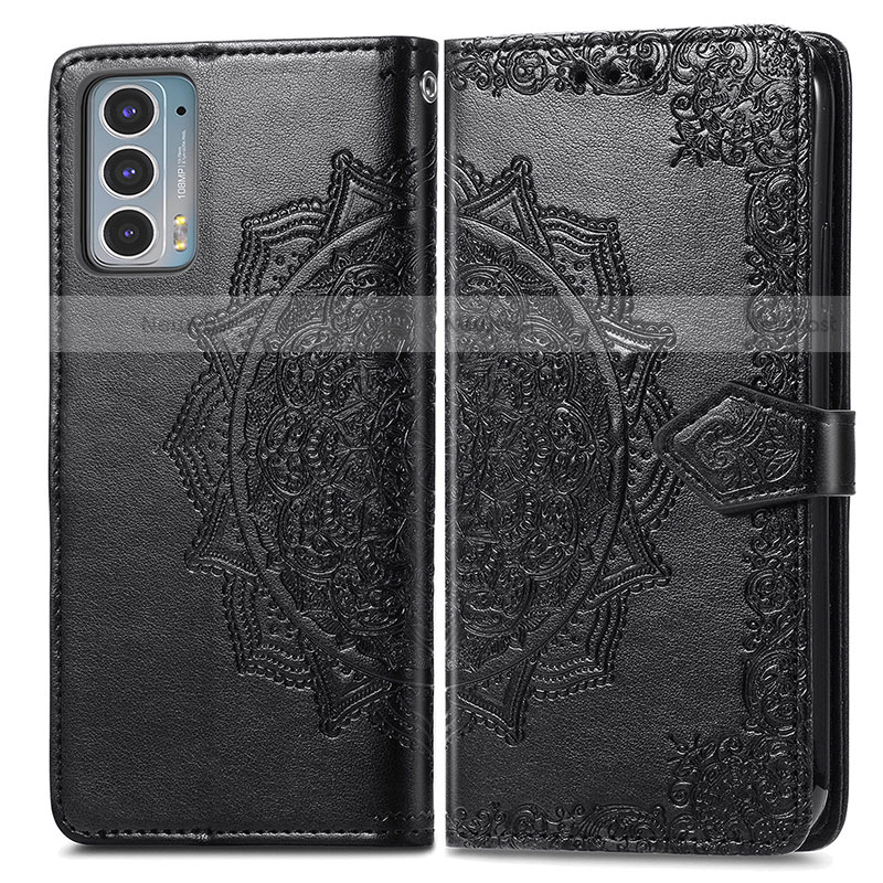 Leather Case Stands Fashionable Pattern Flip Cover Holder for Motorola Moto Edge 20 5G