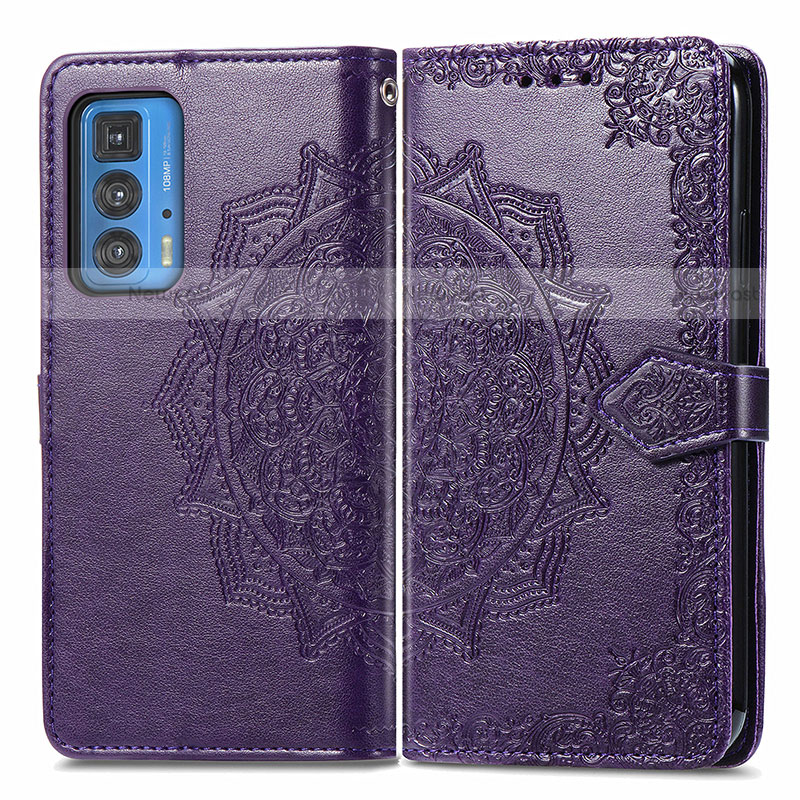 Leather Case Stands Fashionable Pattern Flip Cover Holder for Motorola Moto Edge 20 Pro 5G