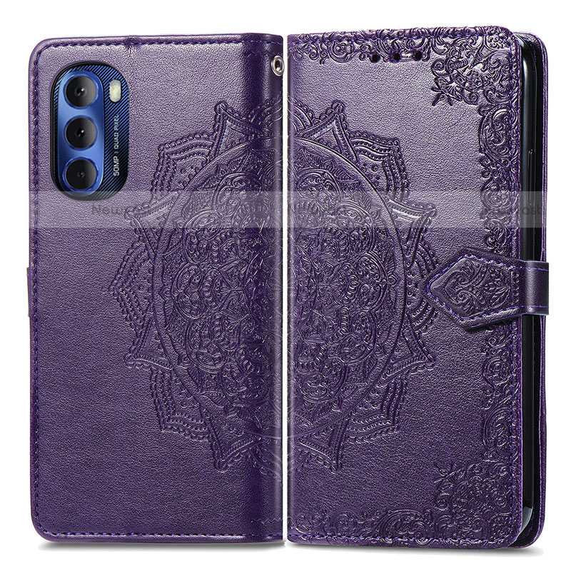 Leather Case Stands Fashionable Pattern Flip Cover Holder for Motorola Moto G Stylus (2022) 4G