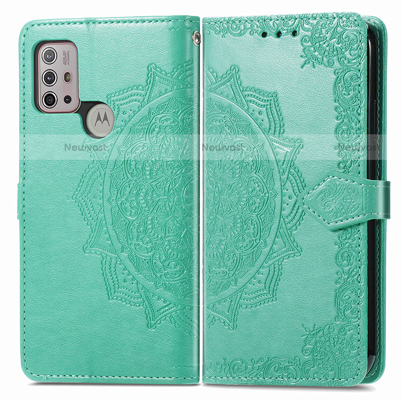 Leather Case Stands Fashionable Pattern Flip Cover Holder for Motorola Moto G10