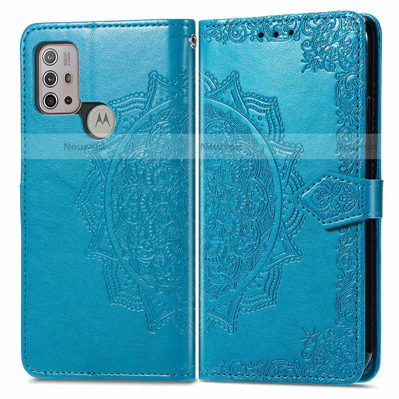 Leather Case Stands Fashionable Pattern Flip Cover Holder for Motorola Moto G10 Power