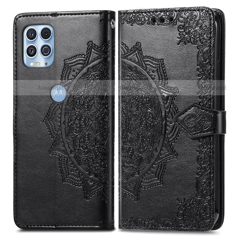 Leather Case Stands Fashionable Pattern Flip Cover Holder for Motorola Moto G100 5G