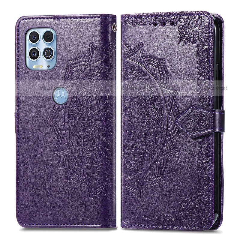 Leather Case Stands Fashionable Pattern Flip Cover Holder for Motorola Moto G100 5G