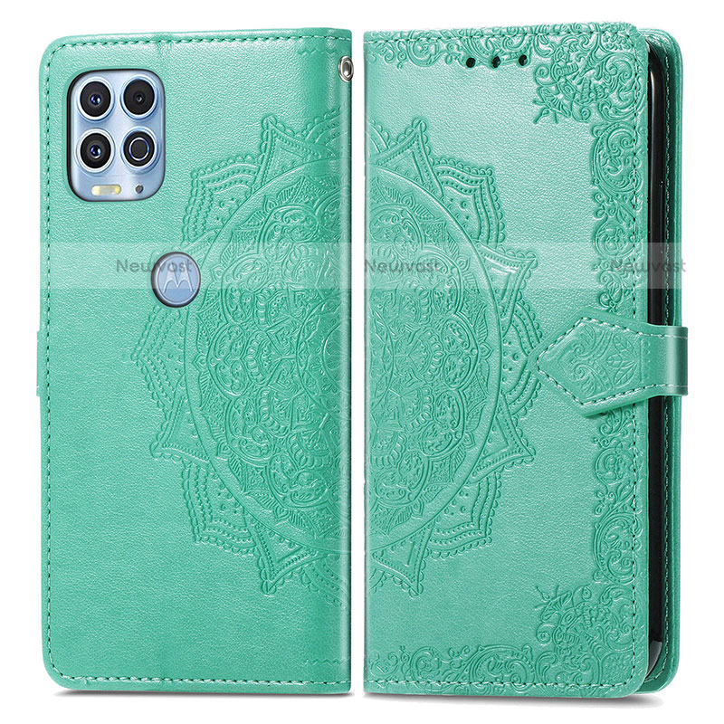 Leather Case Stands Fashionable Pattern Flip Cover Holder for Motorola Moto G100 5G