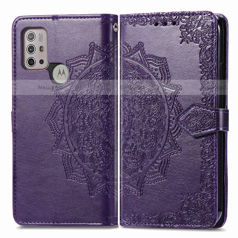 Leather Case Stands Fashionable Pattern Flip Cover Holder for Motorola Moto G20