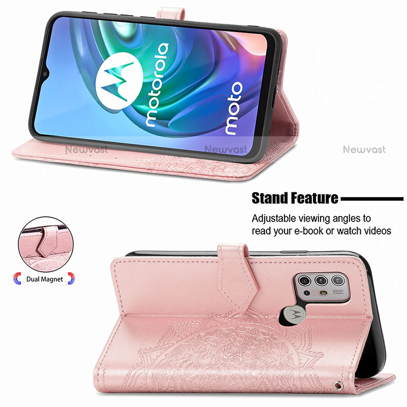 Leather Case Stands Fashionable Pattern Flip Cover Holder for Motorola Moto G20