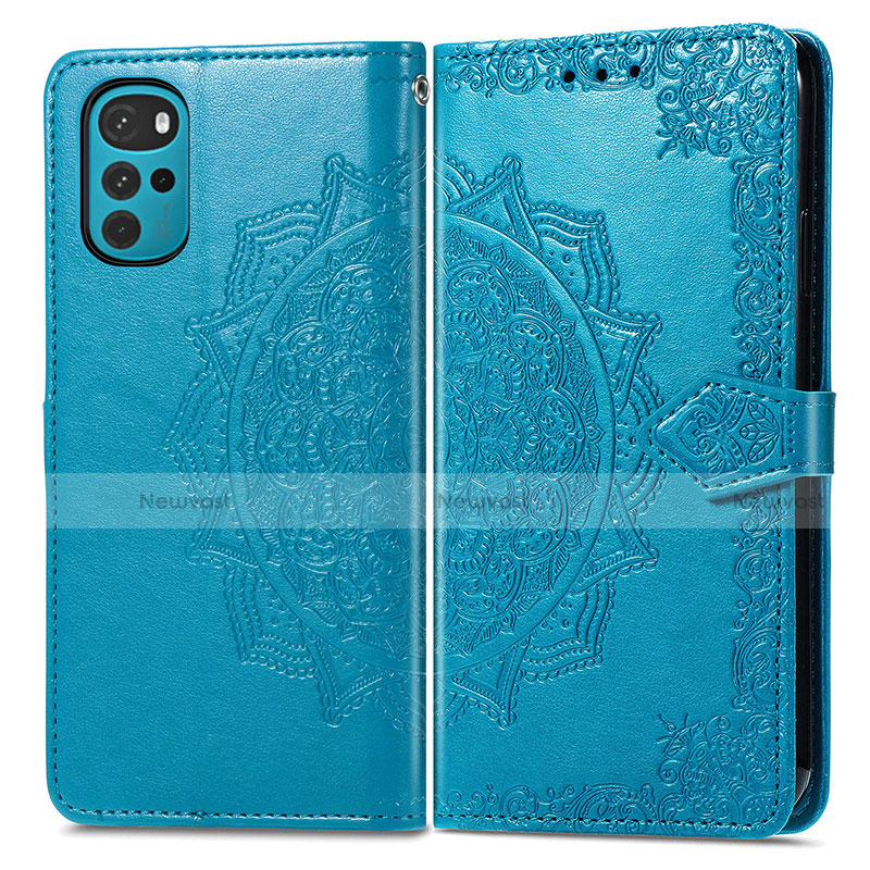 Leather Case Stands Fashionable Pattern Flip Cover Holder for Motorola Moto G22