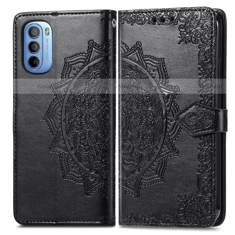 Leather Case Stands Fashionable Pattern Flip Cover Holder for Motorola Moto G31