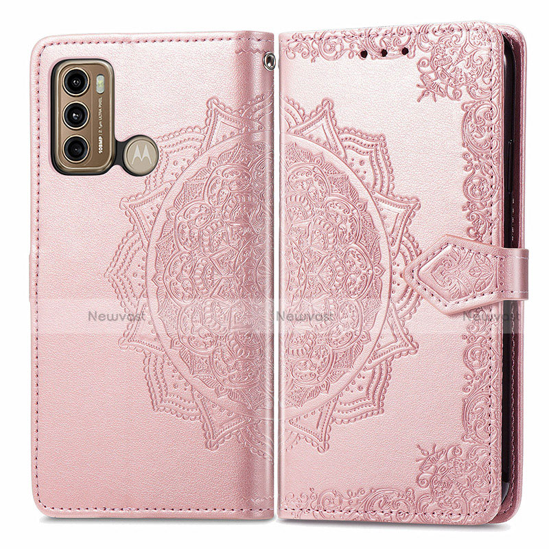 Leather Case Stands Fashionable Pattern Flip Cover Holder for Motorola Moto G40 Fusion