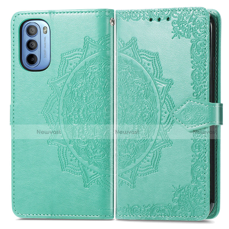 Leather Case Stands Fashionable Pattern Flip Cover Holder for Motorola Moto G41