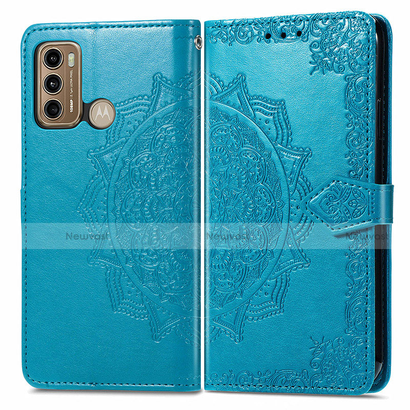 Leather Case Stands Fashionable Pattern Flip Cover Holder for Motorola Moto G60