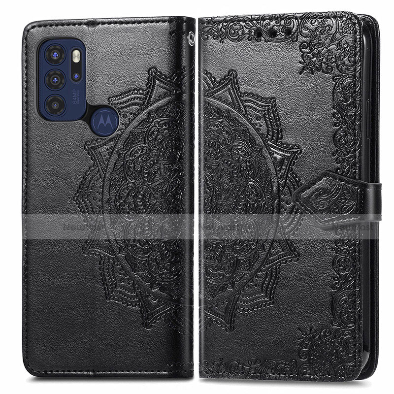 Leather Case Stands Fashionable Pattern Flip Cover Holder for Motorola Moto G60s