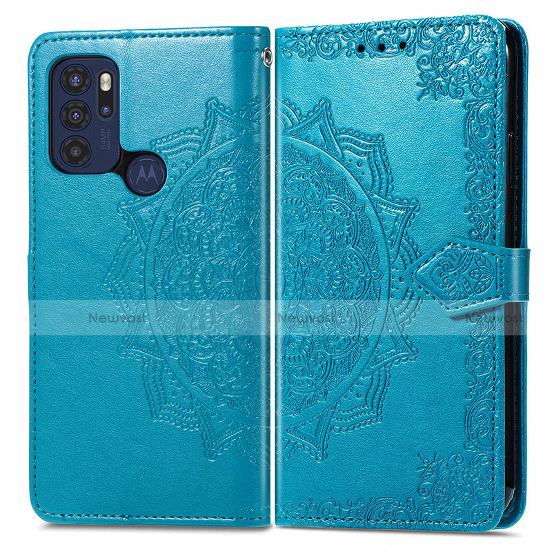 Leather Case Stands Fashionable Pattern Flip Cover Holder for Motorola Moto G60s