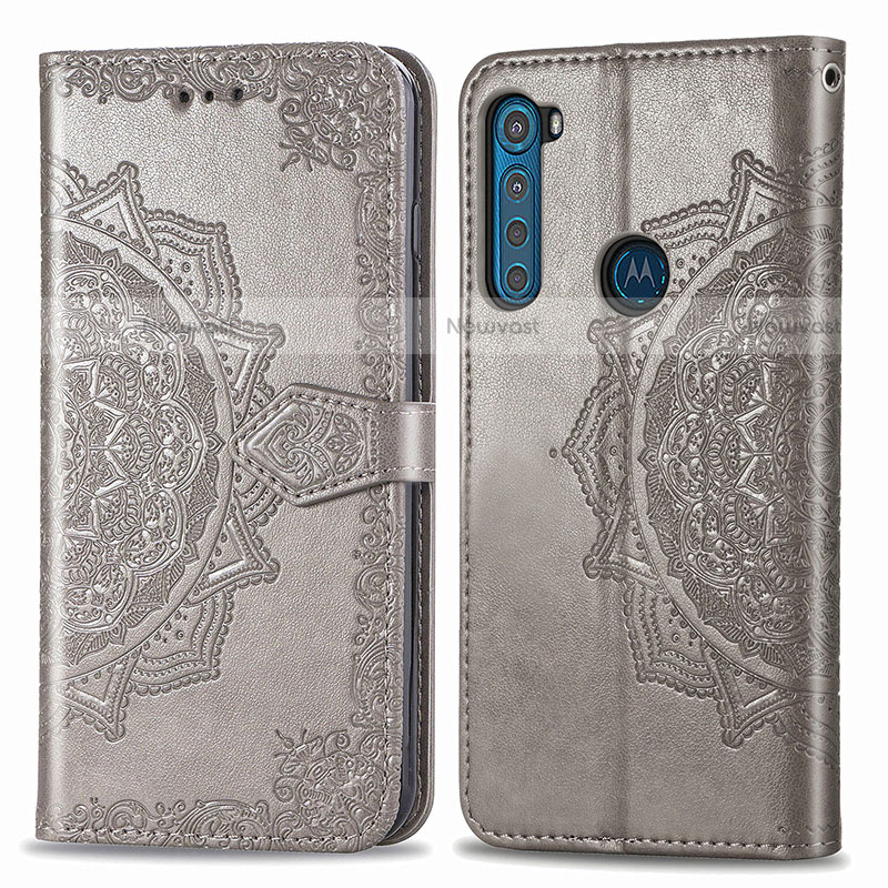 Leather Case Stands Fashionable Pattern Flip Cover Holder for Motorola Moto One Fusion Plus