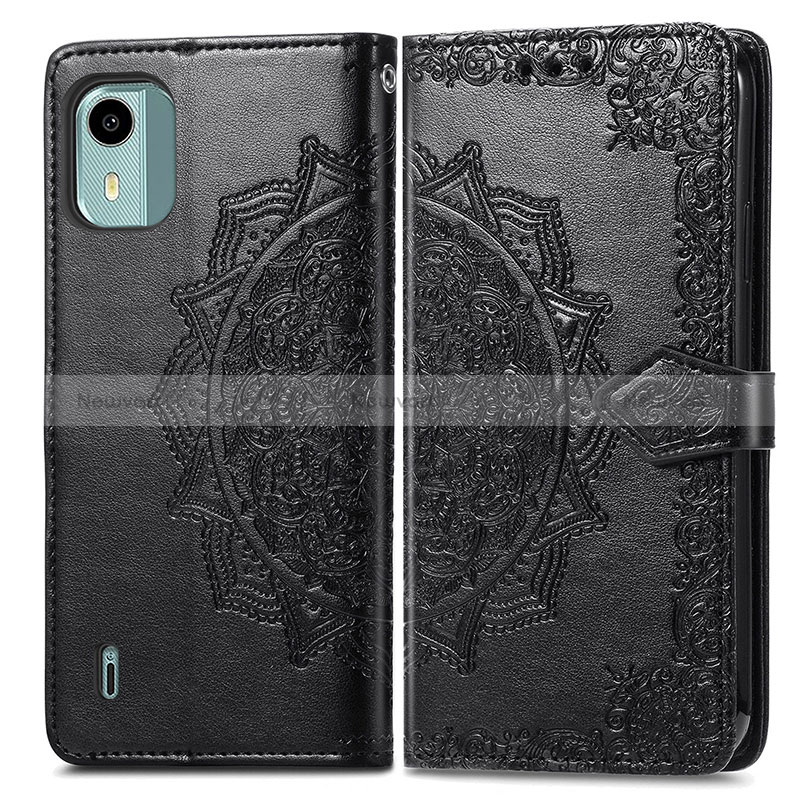 Leather Case Stands Fashionable Pattern Flip Cover Holder for Nokia C12