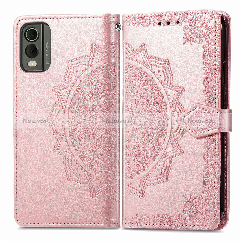Leather Case Stands Fashionable Pattern Flip Cover Holder for Nokia C32