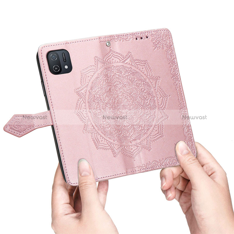 Leather Case Stands Fashionable Pattern Flip Cover Holder for Oppo A16e