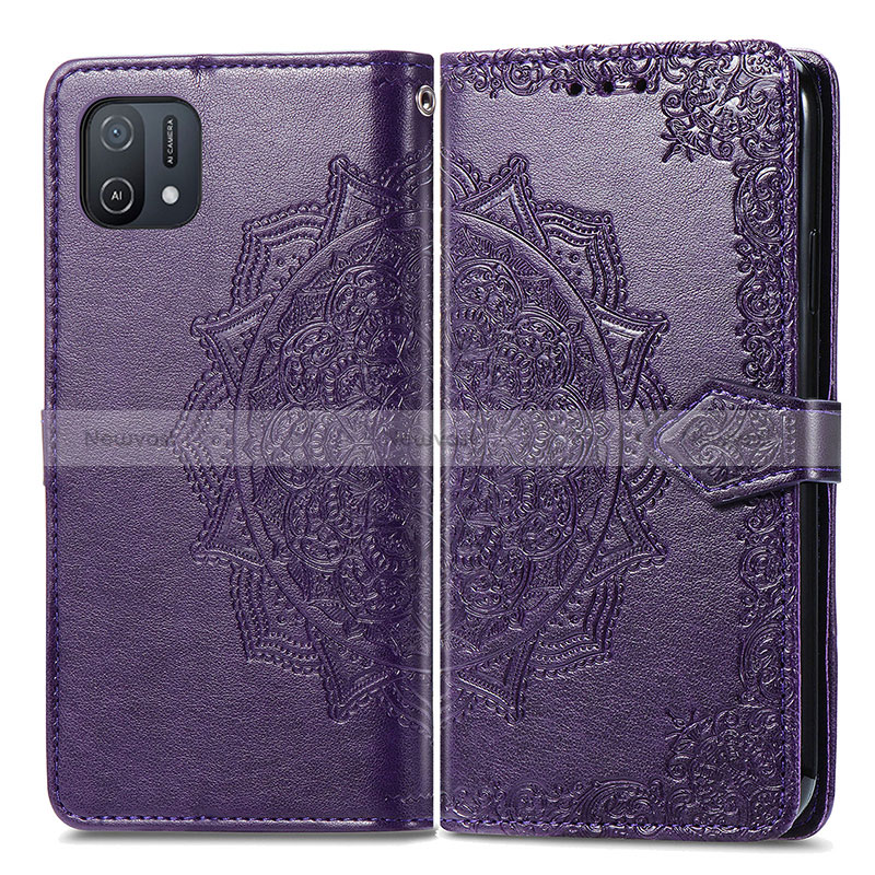 Leather Case Stands Fashionable Pattern Flip Cover Holder for Oppo A16K