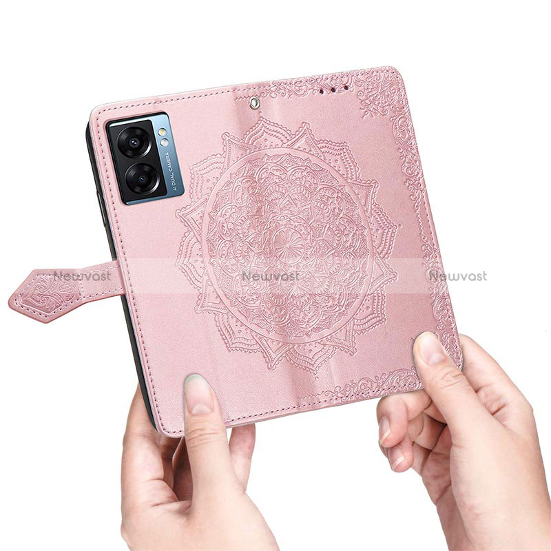 Leather Case Stands Fashionable Pattern Flip Cover Holder for Oppo A57 5G