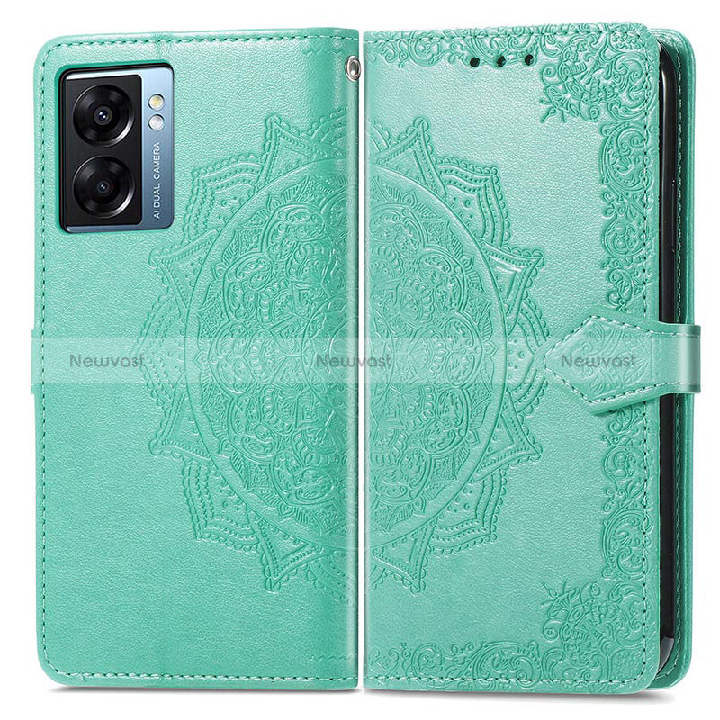 Leather Case Stands Fashionable Pattern Flip Cover Holder for Oppo A57 5G