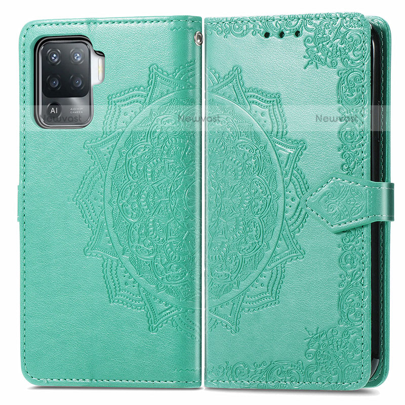 Leather Case Stands Fashionable Pattern Flip Cover Holder for Oppo A94 4G