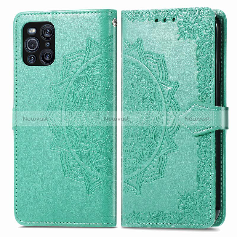 Leather Case Stands Fashionable Pattern Flip Cover Holder for Oppo Find X3 5G