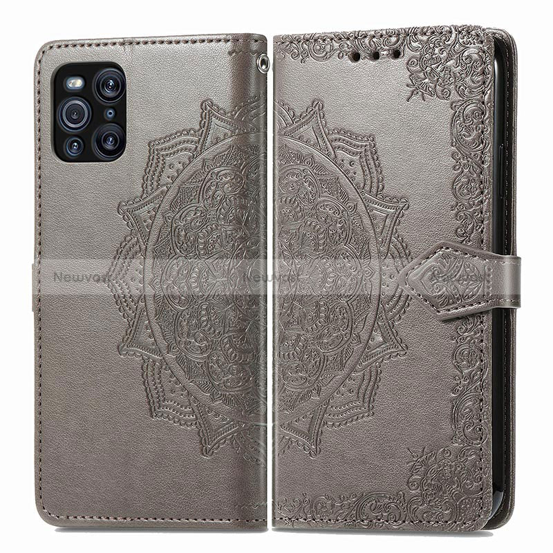 Leather Case Stands Fashionable Pattern Flip Cover Holder for Oppo Find X3 5G