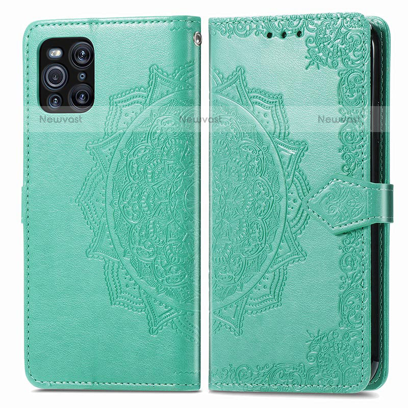 Leather Case Stands Fashionable Pattern Flip Cover Holder for Oppo Find X3 Pro 5G