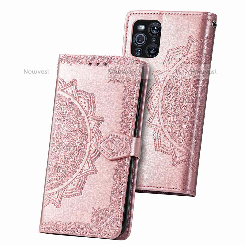 Leather Case Stands Fashionable Pattern Flip Cover Holder for Oppo Find X3 Pro 5G