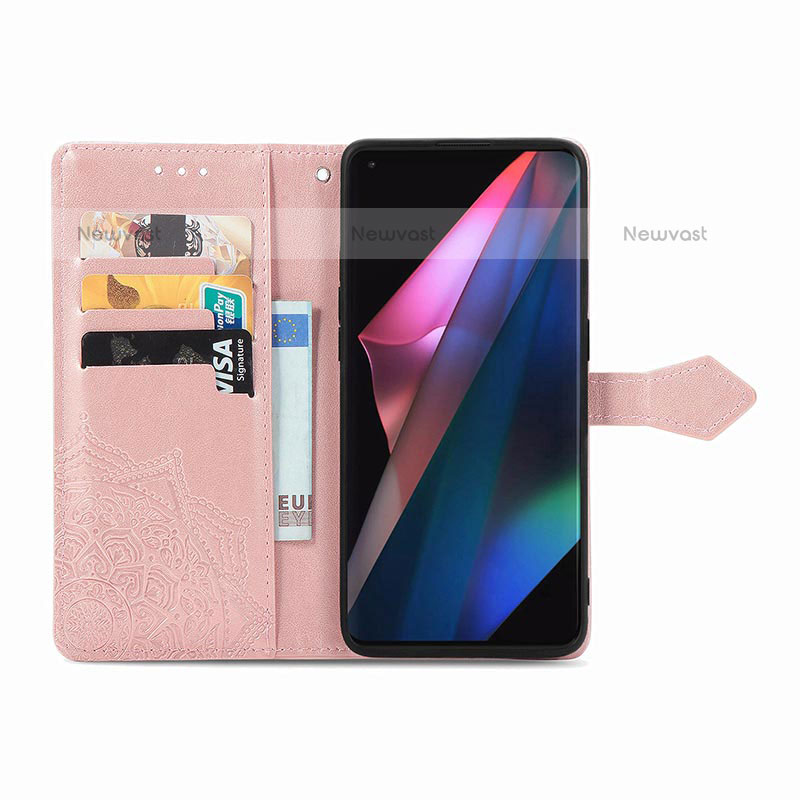 Leather Case Stands Fashionable Pattern Flip Cover Holder for Oppo Find X3 Pro 5G