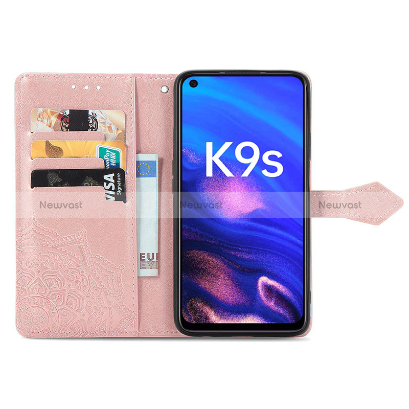 Leather Case Stands Fashionable Pattern Flip Cover Holder for Oppo K9S 5G