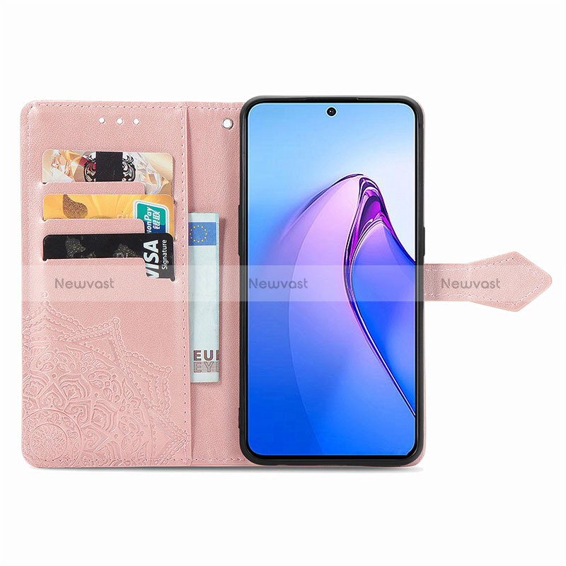 Leather Case Stands Fashionable Pattern Flip Cover Holder for Oppo Reno8 Pro 5G