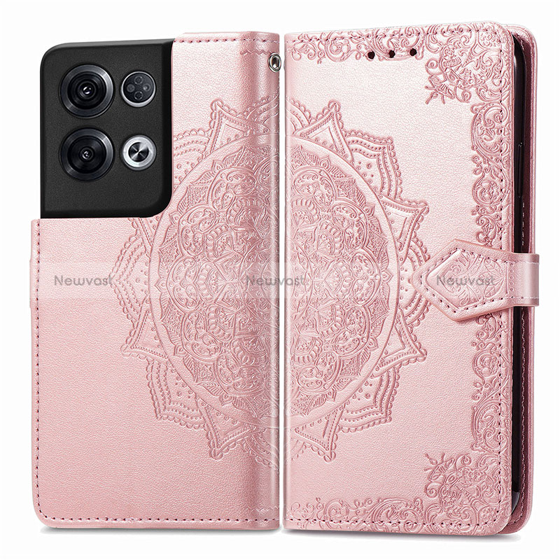 Leather Case Stands Fashionable Pattern Flip Cover Holder for Oppo Reno8 Pro+ Plus 5G